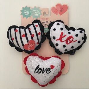 NEW Dog Toys 3 Plush Hearts with Squeakers “Playing Heart to Get” | Fringe
